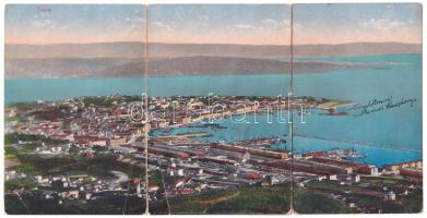 1914 Trieste - 3-tiled folding panoramacard (r)