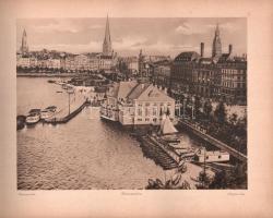 cca 1920 Hamburg. Hamburgot ábrázoló 12 fekete-fehér képet tartalmazó kiadvány. Hamburg, Ludwig Cars...