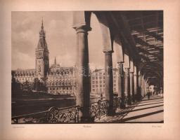 cca 1920 Hamburg. Hamburgot ábrázoló 12 fekete-fehér képet tartalmazó kiadvány. Hamburg, Ludwig Cars...