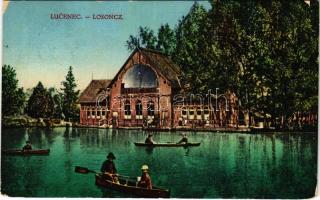 1926 Losonc, Lucenec; Csónakázó tó / lake, rowing boats (EK)