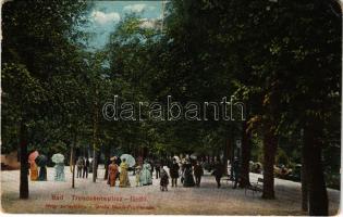 Trencsénteplic, Trencianske Teplice; Nagy zenesétány. Wertheim Zsigmond kiadása / Große Musik-Promenade / spa, music promenade (b)