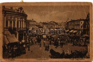 1922 Ploiesti, Ploesti, Ploesci; Gemüsemarkt / Piata Legumelor / market, hotel (fa)