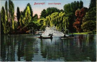 Bucharest, Bukarest, Bucuresti, Bucuresci; Lacul Cismigiu / lake, rowing boats (EB)