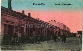 Rozwadów, Rynek / Ringplatz / square, shops (wet damage)