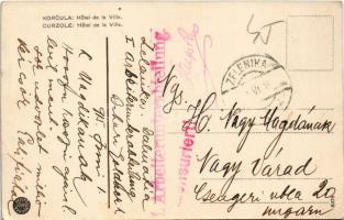 1915 Korcula, Curzola; Hotel de la Ville / town hall, market (EK)