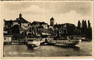 Murten, Morat; Le port et la ville / port, steamship (EK)