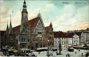Wroclaw, Breslau; Rathaus mit Ring / town hall, market (r)