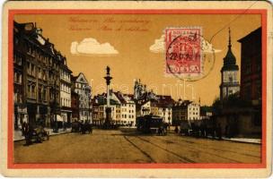 Warszawa, Varsovie, Warschau, Warsaw; Plac zamkowy / Castle Square, tram (EM)