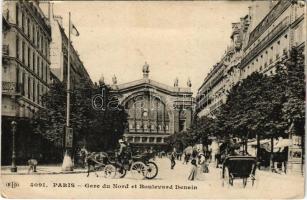 1914 Paris, Gare du Nord et Boulevard Denain / railway station (tears)