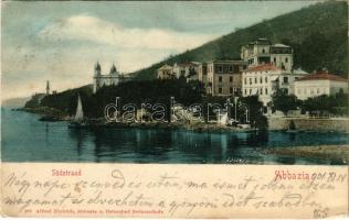 1901 Abbazia, Opatija; Südstrand / beach, villa, hotel (EK)