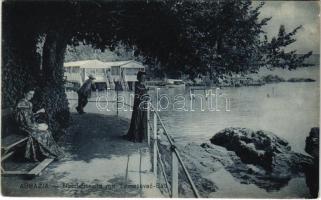 1909 Abbazia, Opatija; Nord-Strand mit Tomasevac-Bad / beach, bath (EK)