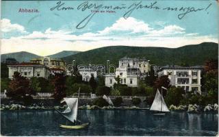 1911 Abbazia, Opatija; Villen am Hafen / villas (EK)