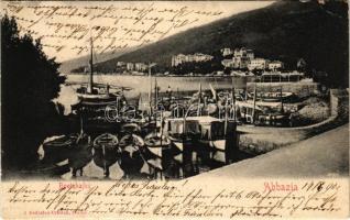 1902 Abbazia, Opatija; Bootshafen / boat harbor (EK)