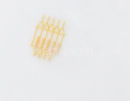 Zsolnay virágmintás nagytányér készlet, 6 db, narancssárga színezésű szegéllyel. Jelzéssel, matricás...