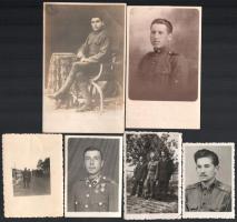 cca 1910-1945 Vegyes katonai fotó tétel, 6×9 és 9×13 cm közötti méretekben