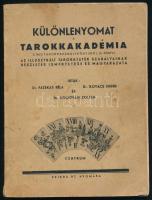 Fazekas Béla - Kovács Endre - Szigetvári Zoltán: Különlenyomat a Tarokkakadémia című tarokkszabálykönyvből (II. könyv). Az illusztrált tarokkjáték szabályainak részletes ismertetése és magyarázata. Bp., [1948], Centrum (Szikra-ny.), 144 p. Kiadói papírkötés, kissé foltos borítóval. A könyv egyik szerzője, Dr. Kovács Endre által DEDIKÁLT példány.