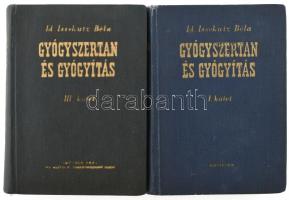 Id. Issekutz Béla (szerk.): Gyógyszertan és gyógyítás. I. és III. köt. I.: Gyógyszertan, méregtan, gyógyszerrendelés. III.: Gyógyítás, gyermek-, nő- és bőrgyógyászat, sebészet és rokonszakmák, szemészet. Bp., 1957, Medicina/Művelt Nép, 727+(9) p.; 755 p. Kiadói aranyozott egészvászon-kötés.