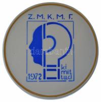 1972. "Z.M.K.M.F. (Zalka Máté Katonai Műszaki Főiskola) - Ki-Mit-Tud" jelzett Hollóházi porcelán emlékérem dísztokban (90mm) T:AU