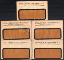 Stollwerck Testvérek Rt. 5 db fejléces boríték