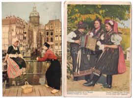 19 db MODERN népviseletes képeslap / 19 modern folklore motive postcards