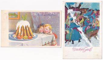 8 db MODERN lengyel retro grafikai üdvözlő képeslap vegyes minőségben / 8 modern Polish retro graphi...