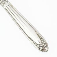 Ezüst (Ag) nyelű cukorszóró kanál, h: 16,5 cm, 38 g