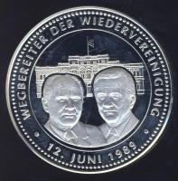Németország DN "Az újraegyesítés kezdeményezői" Ag 15,2g emlékérem ismertető tanúsítvánnyal T:PP