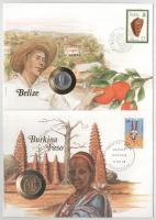 5db-os érmés boríték tétel, mind különféle és német nyelvű tájékoztatóval, benne: Aland, Alderney, B...