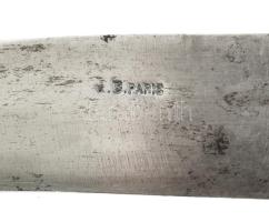 Ezüst (Ag) nyelű hússzervírozó kanál és villa, jelzéssel, h: 27-32 cm, bruttó: 225 g