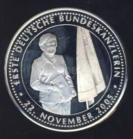 Németország DN "Az első német szövetségi kancellárnő" Ag 15,2g emlékérem ismertető tanúsítvánnyal T:PP