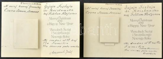 2 db modern lengyel kinyitható üdvözlőlap / 2 modern Polish folding greeting cards