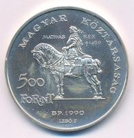 1990. 500Ft Ag "Mátyás király / Beatrix" kapszulában T:BU patina Adamo EM113