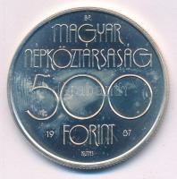 1987. 500Ft Ag "Nyári Olimpia - Szöul 1988" kapszulában T:BU patina, ujjlenyomat
Adamo EM...