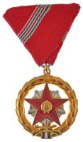 1957. Kiváló Szolgálatért Érdemérem aranyozott, ezüstözött, zománcozott kitüntetés mellszalagon T:AU Hungary 1957. Distinguished Service Medal gilt, silver plated, enamelled decoration with ribbon C:AU NMK 614.