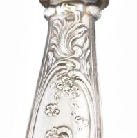 Ezüst (Ag) nyelű pulykacomb fogó, jelzéssel, h: 21 cm, bruttó: 105 g