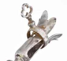 Ezüst (Ag) nyelű pulykacomb fogó, jelzéssel, h: 20 cm, bruttó: 105 g