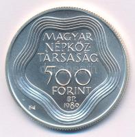 1989. 500Ft Ag "XXV. Nyári Olimpiai Játékok - Barcelona 1992" kapszulában T:BU ujjlenyomat...
