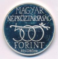 1986. 500Ft Ag "Budavár visszavétele 1686" kapszulában T:AU (PP) patina, kis karc
Adamo E...
