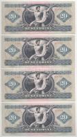 1975. 20Ft (4x) sorszámkövetők "C 198 011741 - C 198 011744" T:UNC,AU Adamo F16