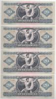 1975. 20Ft (4x) sorszámkövetők "C 198 011737 - C 198 011740" T:UNC,AU Adamo F16