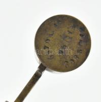 Lőpor adagoló kis kanál. Réz, fa, állítható 12 cm