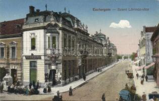 Esztergom Szt Lörinc utca Deutsch Mór üzletével