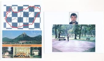 10 db MODERN használatlan sakk motívumlap kíváló minőségben Pápai János gyűjteményéből / 10 modern u...