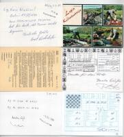 10 db MODERN érdekes sakk levelezési képeslap, egy ajánlottal / 10 modern interesting correspondence...