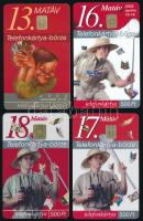 2000-2003 Matáv Telefonkártya-börze, 4 db különféle telefonkártya, jó állapotban, 5.000 és 10.000 pld.