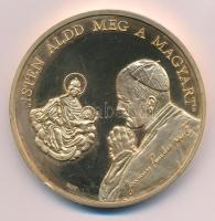 Bognár György (1944-) 1991. "II, János Pál pápa látogatása - Esztergom" aranyozott bronz e...