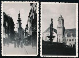 1934 Pozsonyi utcarészletek, 2 db fotó, 9×6 cm