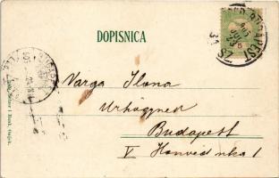 1905 Eszék, Essegg, Osijek; Kolodvorska cesta / Bahnhofstrasse / street view (EK)