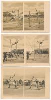 6 db RÉGI sport képeslap: magyar atlétikai versenyek / 6 pre-1945 sports postcards: Hungarian athlet...