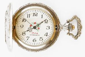 Melody antimagnetic dupla fedeles zsebóra, fém házzal, működik, d: 47 mm